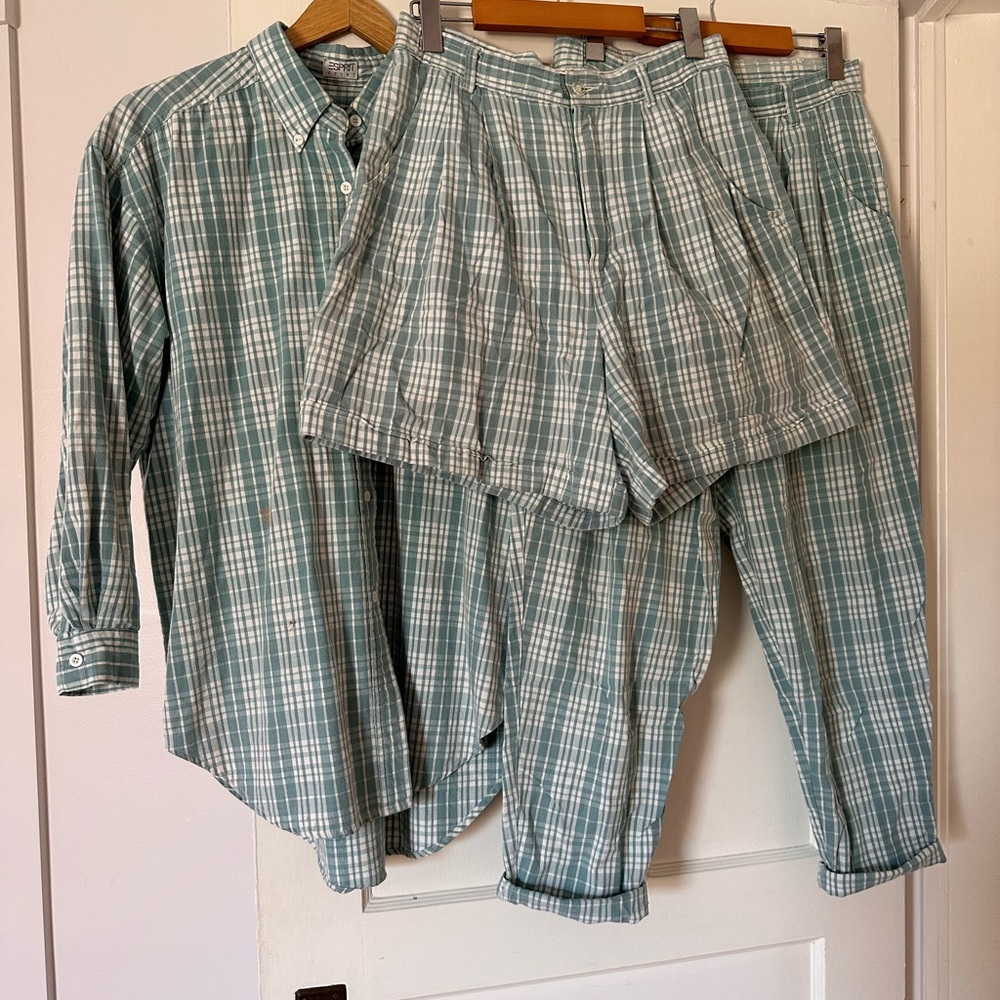 Set of Vintage ESPRIT Pieces: Shirt, Shorts & Pants